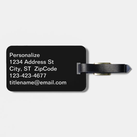 Trainer Schwarz-Weiß Streifen | Personalisieren Gepäckanhänger (Rückseite horizontal)