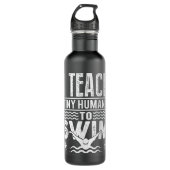 Trainer Schwimmlehrer I lehre winzige Menschen S Edelstahlflasche (Vorderseite)