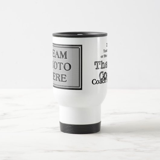 Trainer-Tassen mit IHREM TEAM-FOTO und 3 Reisebecher (Mittel)