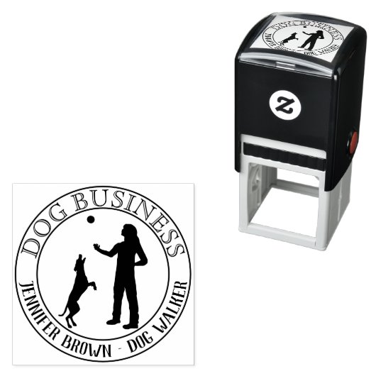 Trainer Walker Spielen mit Hund Permastempel (Beispiel)