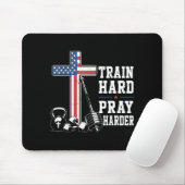 Trainiere hart, bete härter Christliches Workout P Mousepad (Mit Mouse)