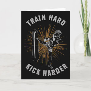Trainiere Hart Kick Harter Kickboxen Martial Arts Karte