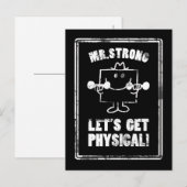 Trainiere mit Mr. Strong Postkarte (Vorne/Hinten)