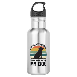 Trainiere und hänge mit meinem Hund rum Vintage-Hu Edelstahlflasche
