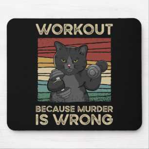 Trainiere, weil Mord falsch ist, Katzen-Gym Vintag Mousepad