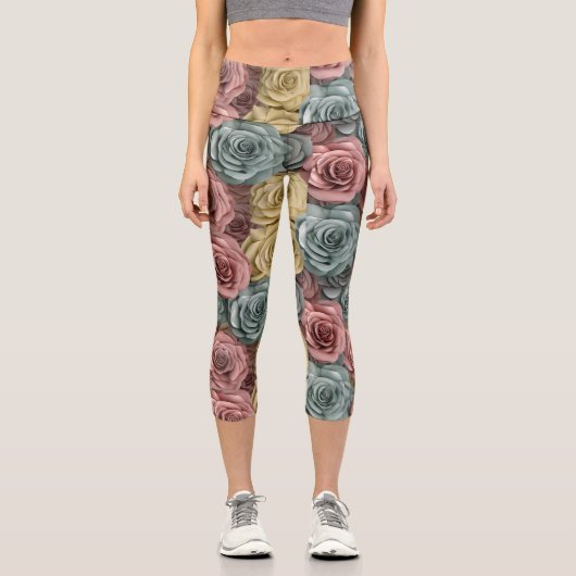 Trainieren Sie farbenfrohe Bläseryoga Capri Leggings (Vorderseite)