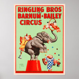 TRAINIERTE TIERE Ringling Bros Barnum Bailey Circu Poster