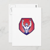 Training Athlete Rings Retro Postkarte (Vorne/Hinten)