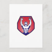 Training Athlete Rings Retro Postkarte (Vorderseite)