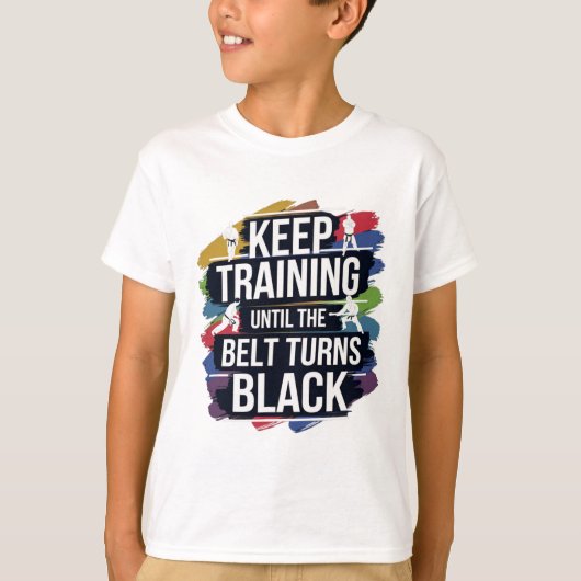 Training behalten, bis der Gürtel den schwarzen Re T-Shirt (Vorderseite)
