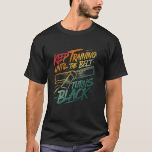 Training behalten, bis der Gürtel die schwarze Jud T-Shirt