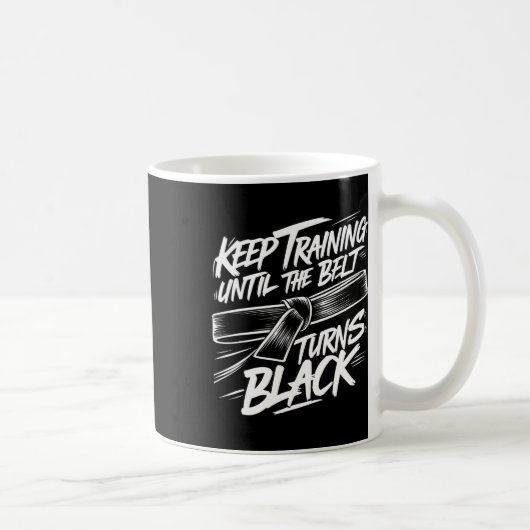 Training behalten, bis der Gürtel schwarze Karate Kaffeetasse (Rechts)