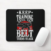 Training behalten, bis der Gürtel schwarze Karate Mousepad (Mit Mouse)