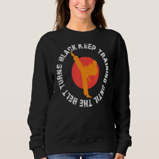 Training behalten, bis der Gürtel schwarzen Karat Sweatshirt (Vorderseite)