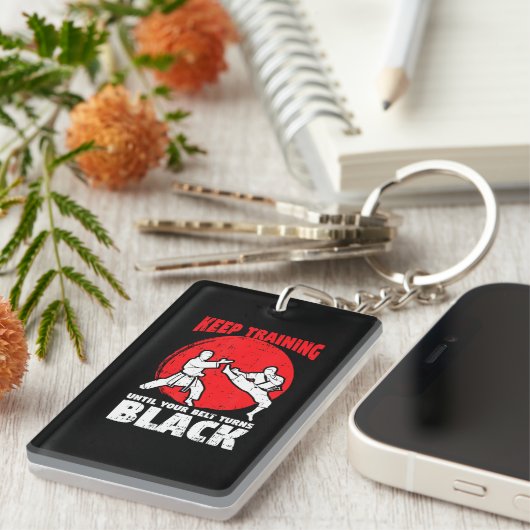 Training behalten, bis der Gürtel zum Schwarzen Ka Schlüsselanhänger (Vorderseite rechts)