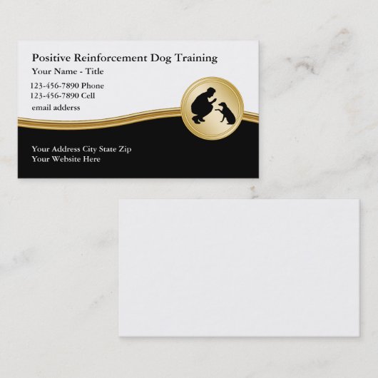 Training Business Cards für klassische Hunde Visitenkarte (Vorne/Hinten)