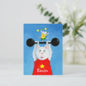 Training Chat & Mouse Funny Post Card Postkarte (Stehend Vorderseite)