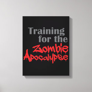 Training für das Funny Workout der Zombie-Apokalyp Leinwanddruck