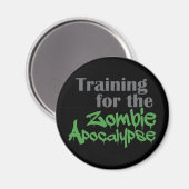 Training für das Funny Workout der Zombie-Apokalyp Magnet (Vorderseite/Rückseite)