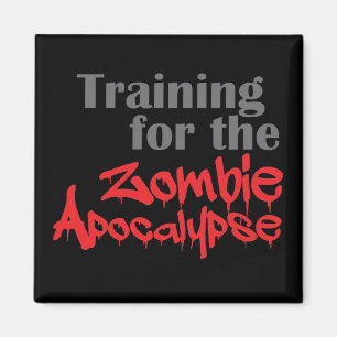 Training für das Funny Workout der Zombie-Apokalyp Magnet