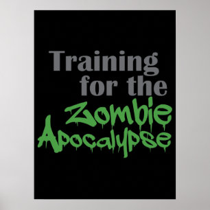 Training für das Funny Workout der Zombie-Apokalyp Poster