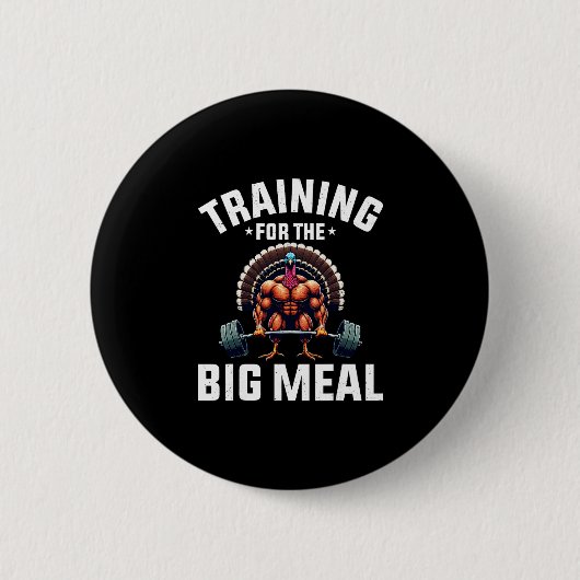 Training für das große Essen Lustiger Truthahn-Wor Button (Vorderseite)
