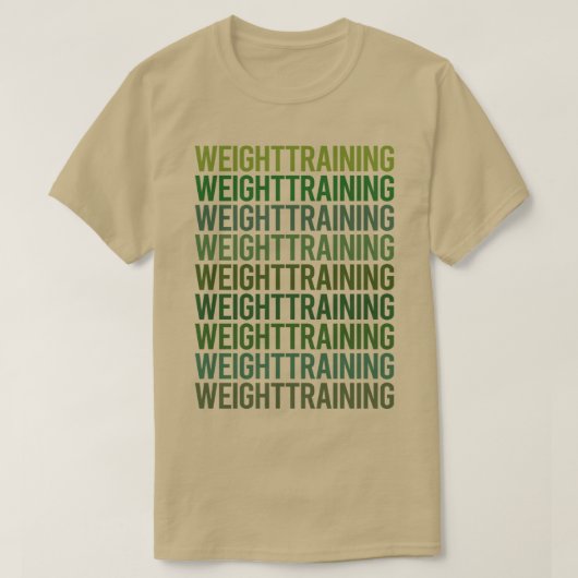 Training für grünes Textgewicht T-Shirt (Design vorne)