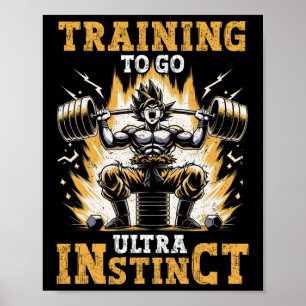 Training für Ultra Instinkte Gym-Gewichtszunahme Poster