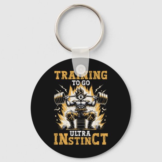 Training für Ultra Instinkte Gym-Gewichtszunahme Schlüsselanhänger (Vorderseite)