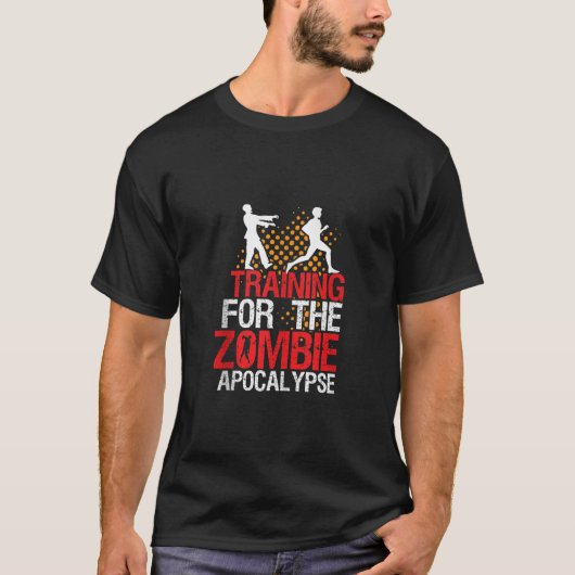 Training für Zombie Apokalypse Funny Running Fitne T-Shirt (Vorderseite)