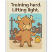 Training Hard. Licht heben. - Bullio Vinyl Stick Aufkleber (Vorderseite)