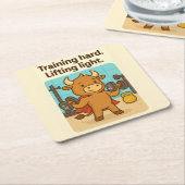 Training Hard, Lifting Light - Funny Bullio Gym Co Rechteckiger Pappuntersetzer (angewinkelt)