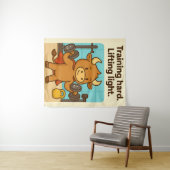 Training Hard, Lifting Light - Funny Bullio Gym Ta Wandteppich (Beispiel (Horizontal))