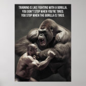 Training ist der leichte Kampf gegen einen Gorilla Poster (Vorne)