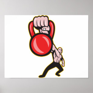 Training Lifting Kettlebell Front Poster