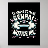 Training, Senpai merken Sie mich, lustige Anime Gy Poster (Vorne)