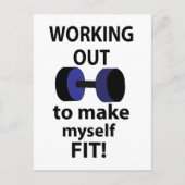 Training Workout Gewichte Training Postkarte (Vorderseite)