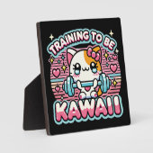 Training zu sein Kawaii - Niedliche Anime Gym Cat Fotoplatte (Vorderseite)
