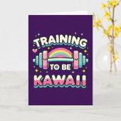 Training zu sein Kawaii - Niedliches Funny Anime W Karte (Gelbe Blume)