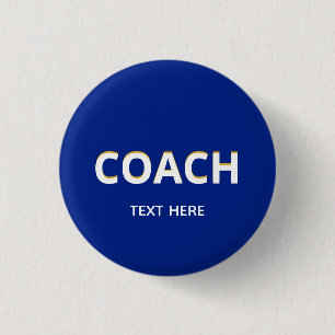 Trainingsanweisung auf blauem Knopf Button