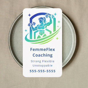 Trainingscoach für Krafttraining Frauen Personal T Visitenkarte