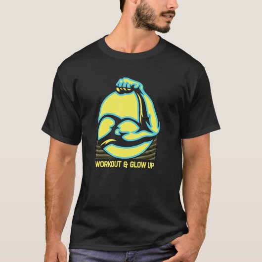 Trainingsgerät und Glow-up Funny Gym Spaß Fitne T-Shirt (Vorderseite)