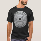 Trainingsinne (Barbell Plate) Motivierend T-Shirt (Vorderseite)