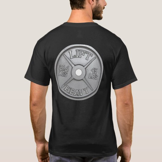 Trainingsinne (Barbell Plate) Motivierend T-Shirt (Rückseite)