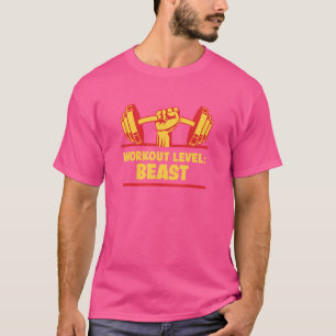 Trainingslevel Beast Gym Spaß Übung Fitness T-Shirt