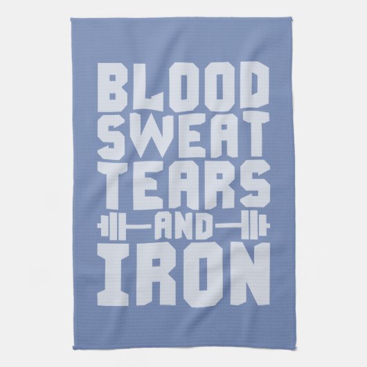Trainingsmotivation - Blut, Schweiß, Tränen und Ei Geschirrtuch (Vertikal)