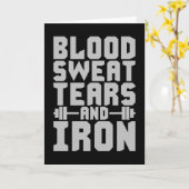 Trainingsmotivation - Blut, Schweiß, Tränen und Ei Karte (Gelbe Blume)