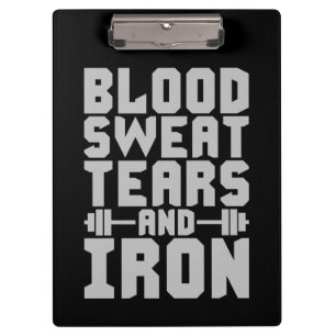 Trainingsmotivation - Blut, Schweiß, Tränen und Ei Klemmbrett