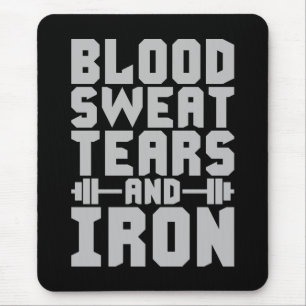 Trainingsmotivation - Blut, Schweiß, Tränen und Ei Mousepad