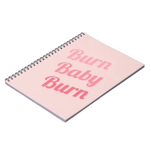 Trainingsmotivation Burn Baby Pink Notizblock (Linke Seite)